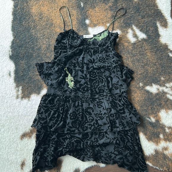 Blumarine velvet & silk stunning sexy dress with Swarovski crystals on it. EU 40 - Picture 10 of 10